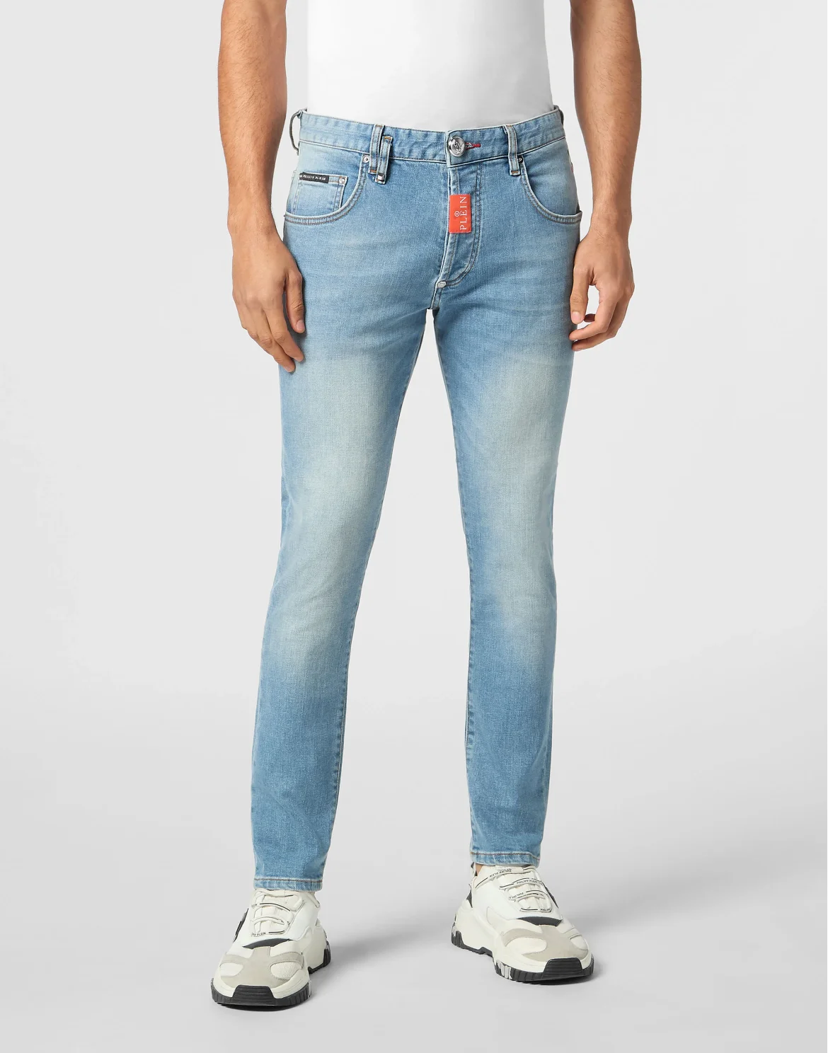 Denim Skinny Fit Trousers Hexagon, цвет: Синий