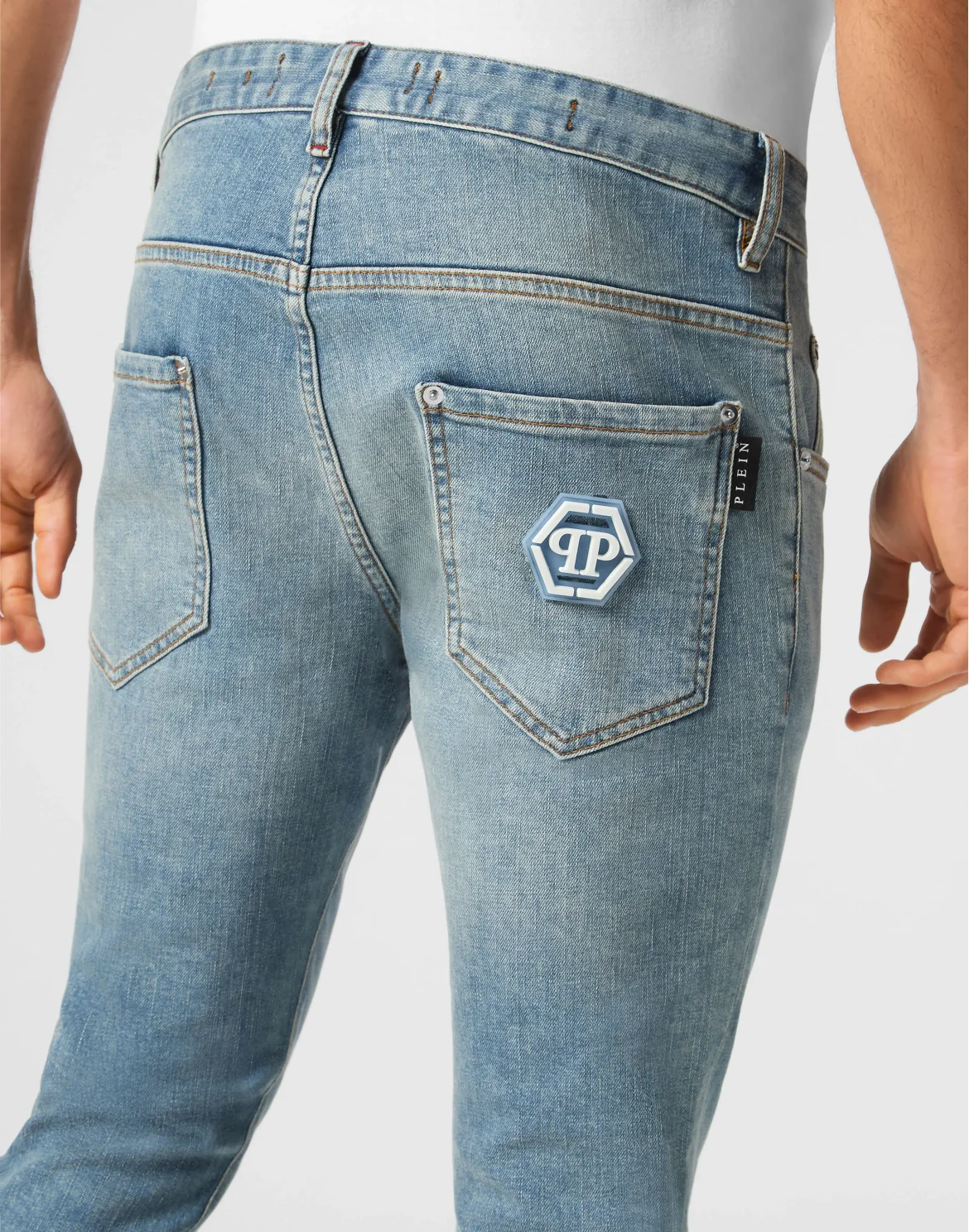 Denim Skinny Fit Trousers Hexagon, цвет: Серый