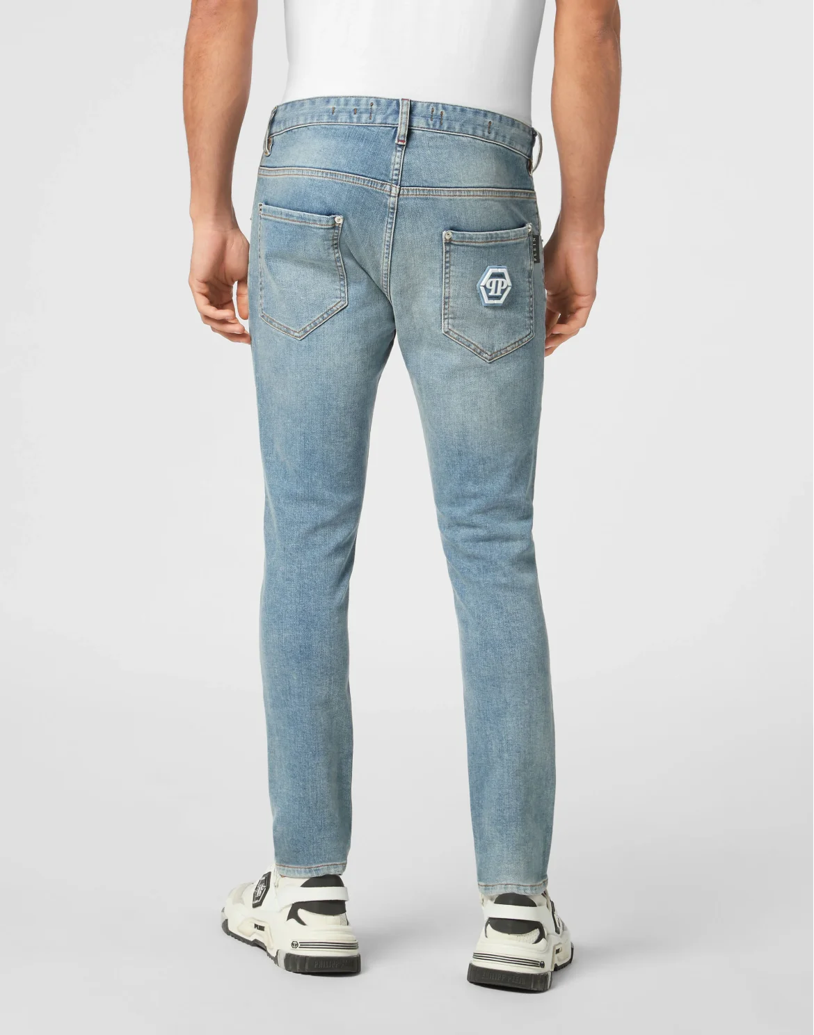 Denim Skinny Fit Trousers Hexagon, цвет: Серый
