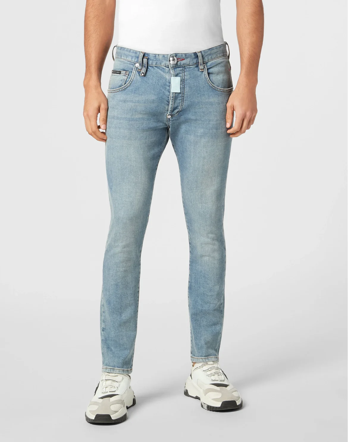 Denim Skinny Fit Trousers Hexagon, цвет: Серый
