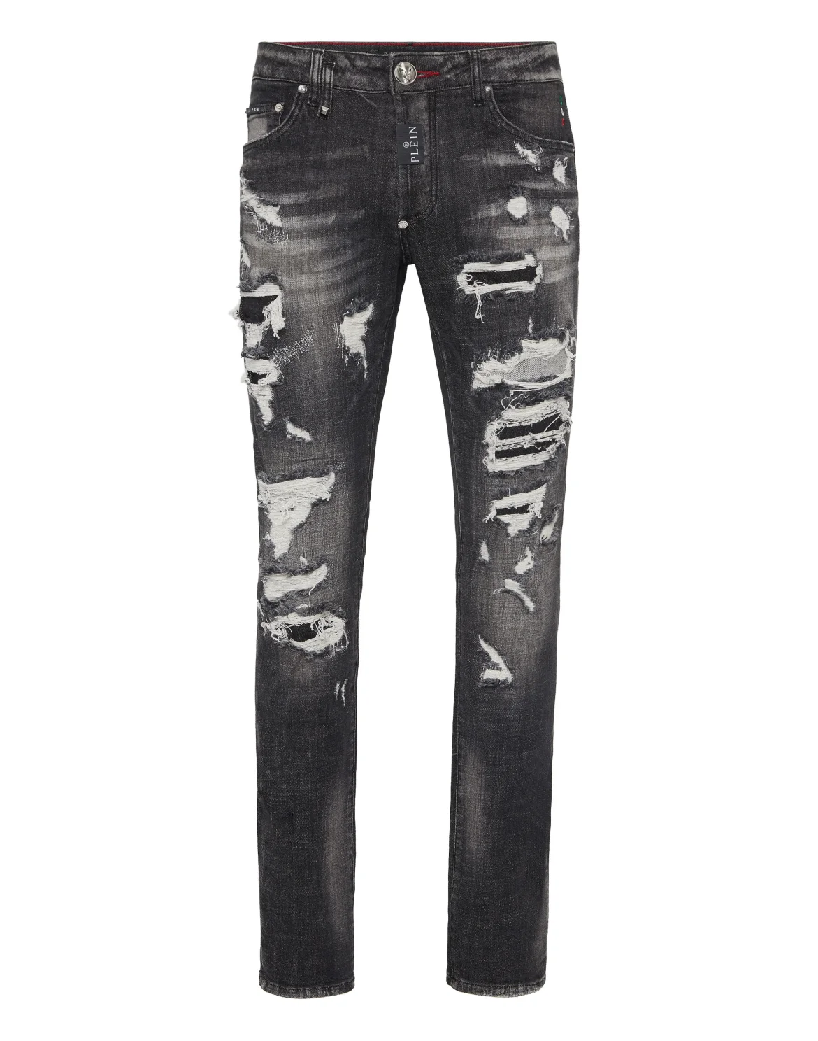 Denim Super Straight Cut Fit Trousers Hexagon, цвет: Черный
