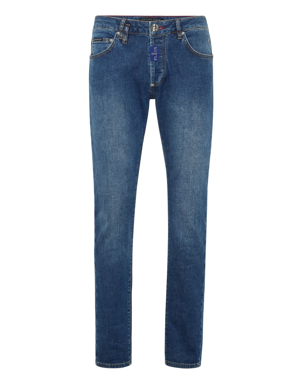 Denim Super Straight Cut Fit Trousers Hexagon, цвет: Синий