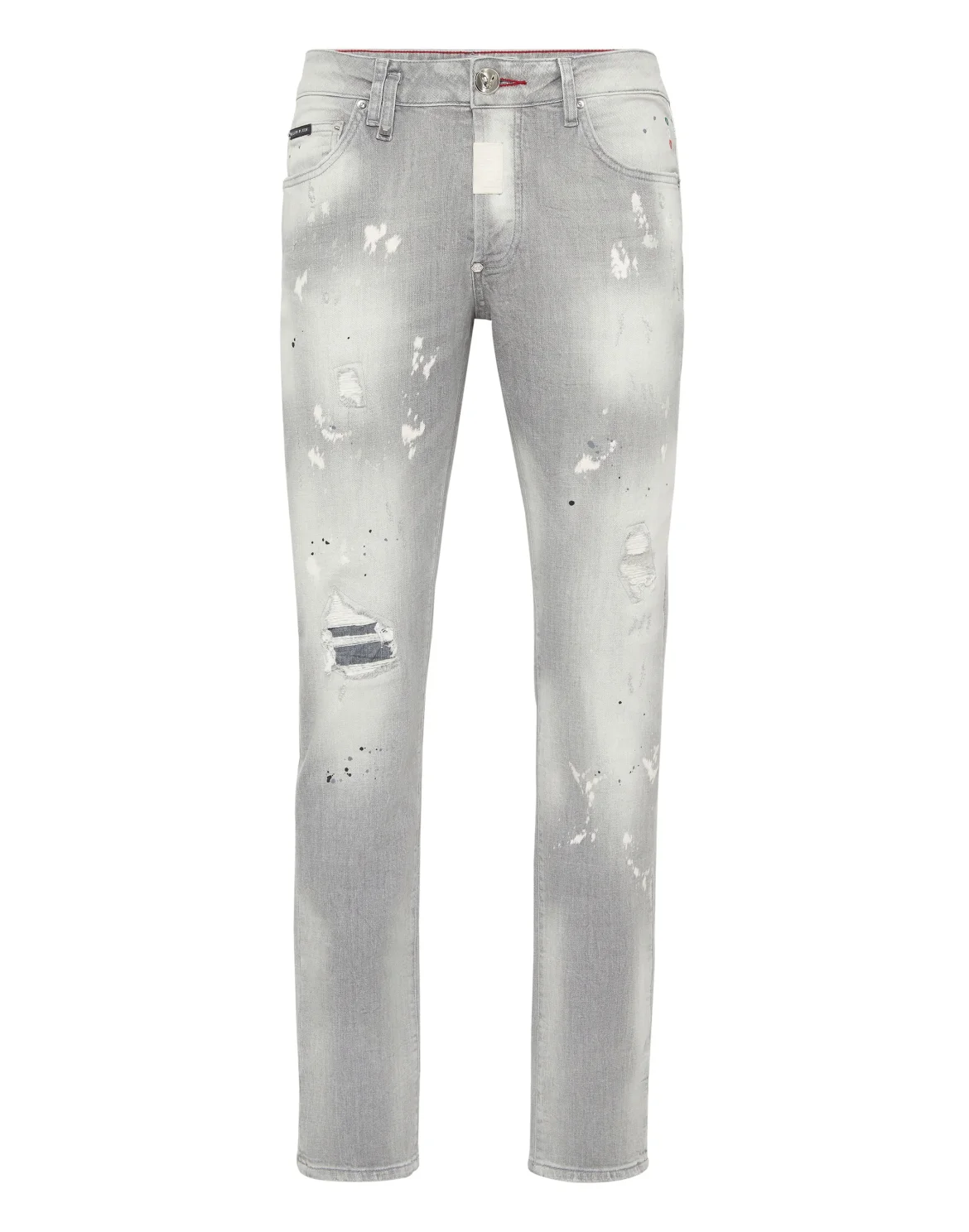 Denim Super Straight Cut Fit Trousers Hexagon, цвет: Серый