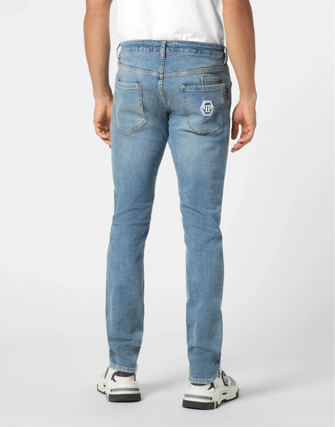 Denim Super Straight Cut Fit Trousers Hexagon, цвет: Серый