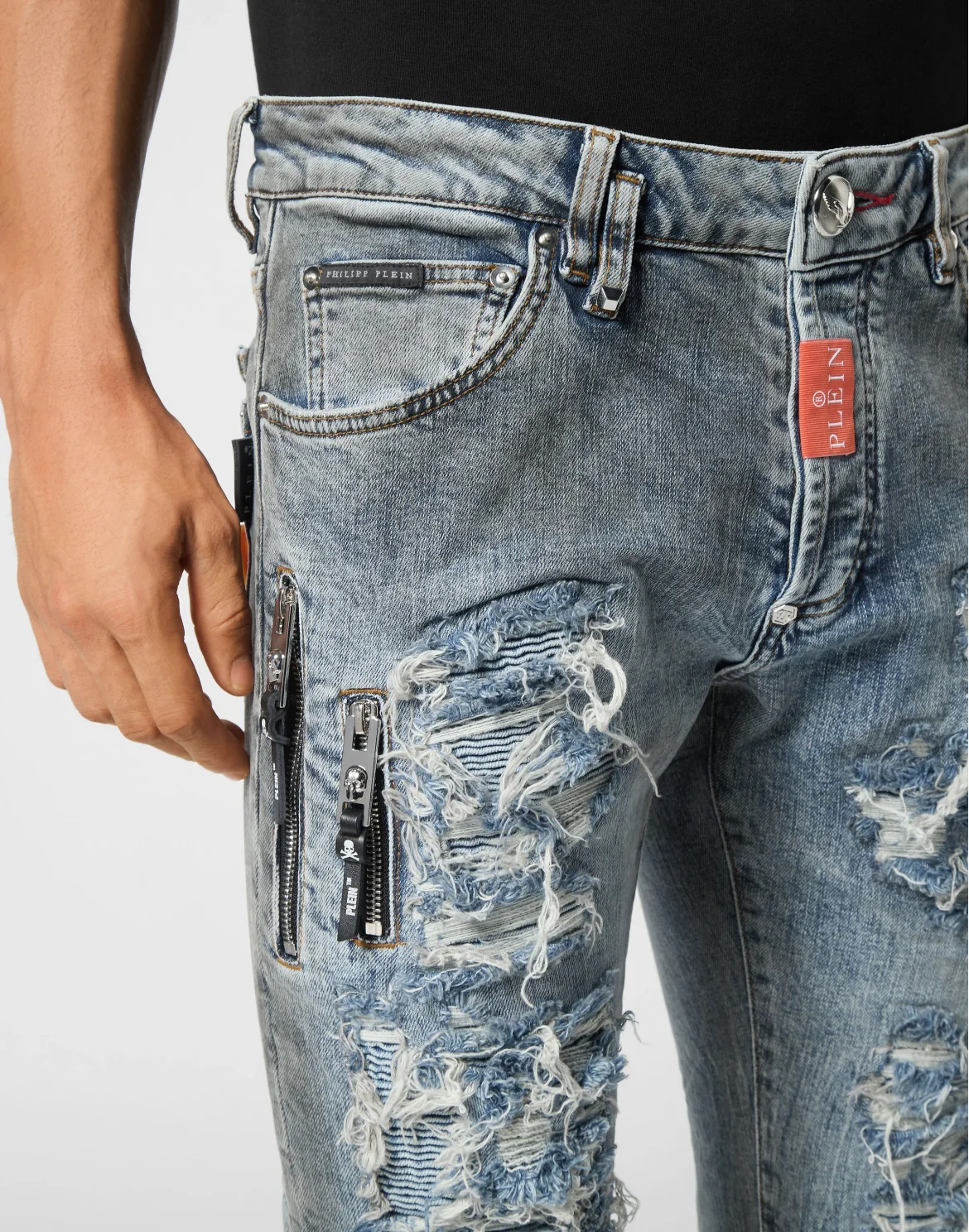 Denim Rock Star Fit Trousers Hexagon, цвет: Серый