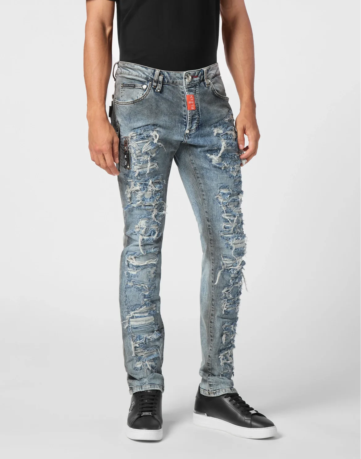 Denim Rock Star Fit Trousers Hexagon, цвет: Серый