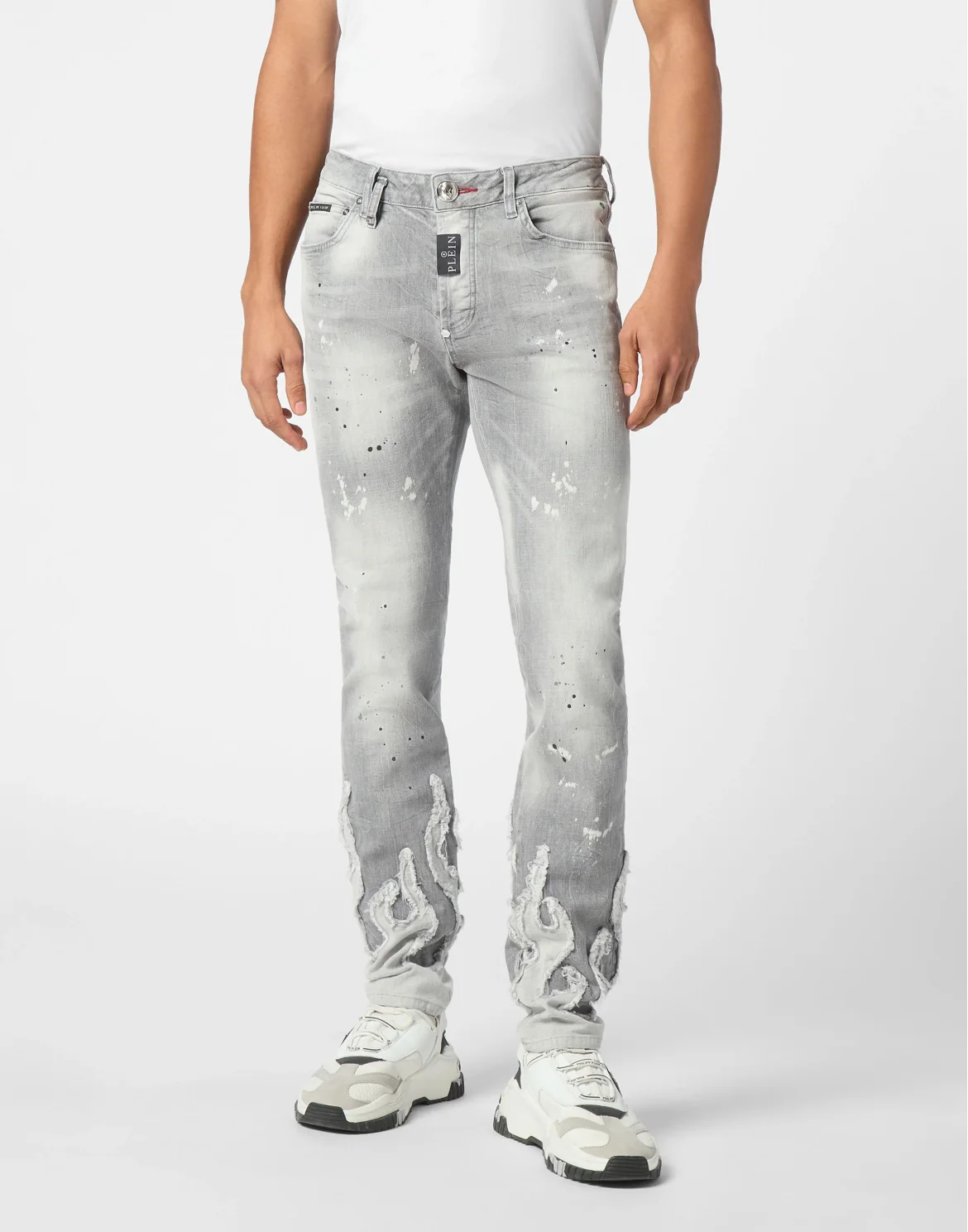 Denim Super Straight Cut Fit Trousers Flame, цвет: Серый