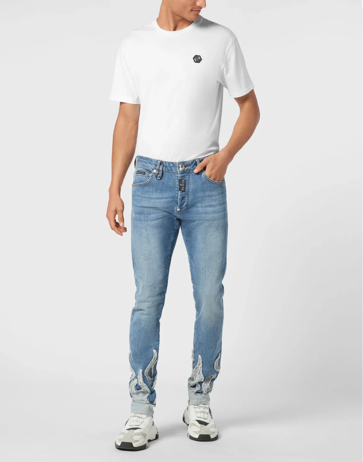 Denim Super Straight Cut Fit Trousers Flame, цвет: Серый