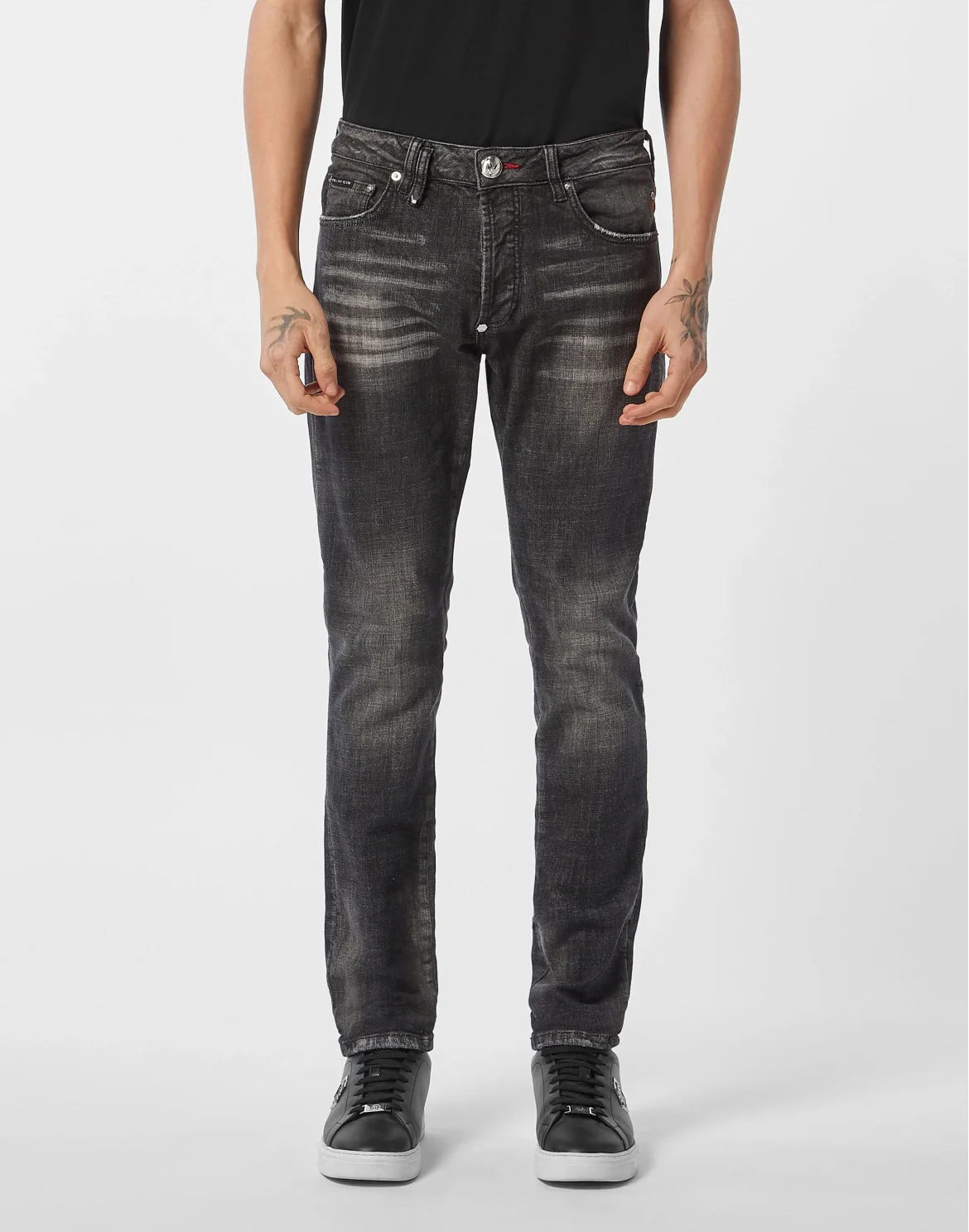 Denim Super Straight Cut Trousers Racing Club, цвет: Черный