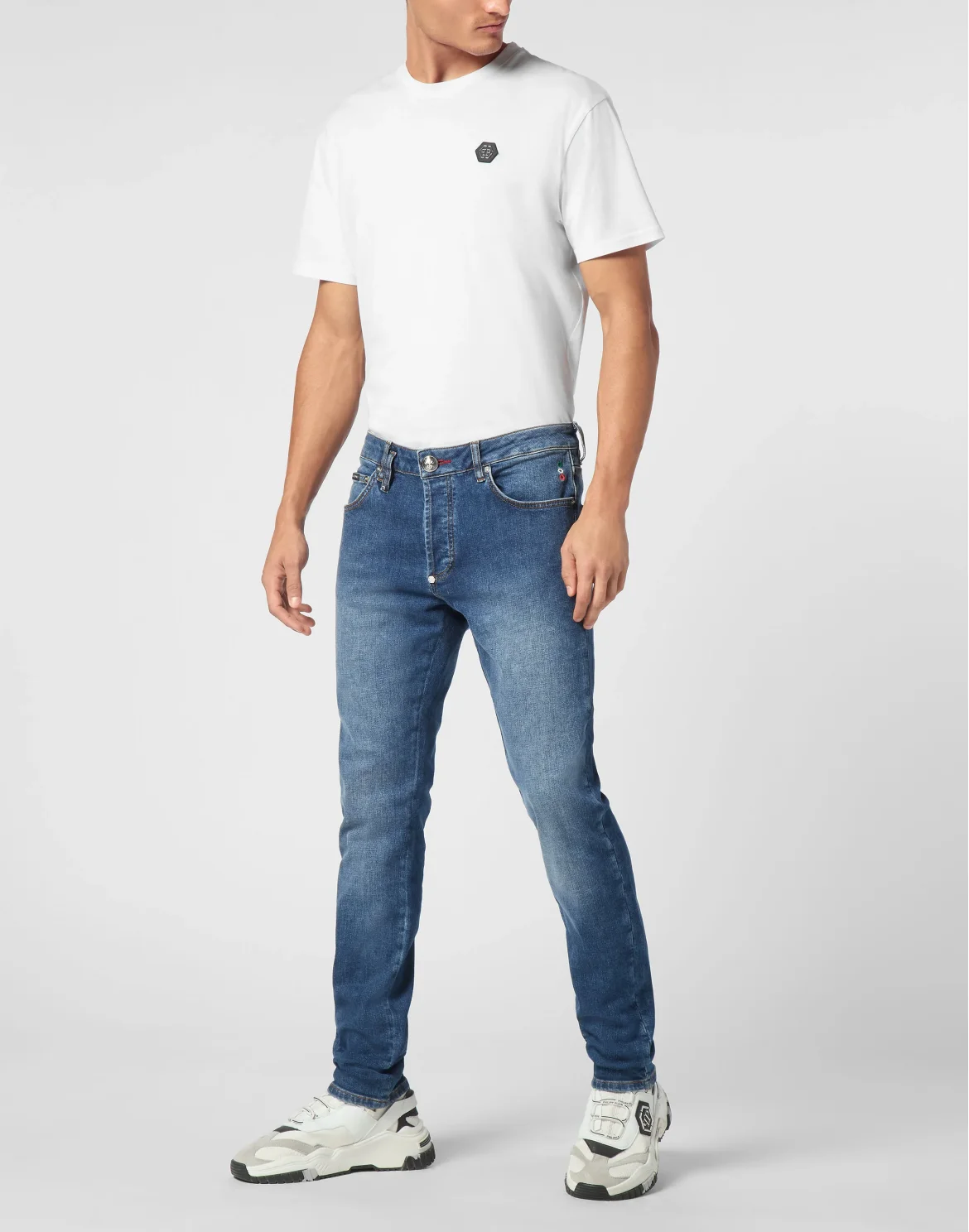 Denim Super Straight Cut Trousers Racing Club, цвет: Синий