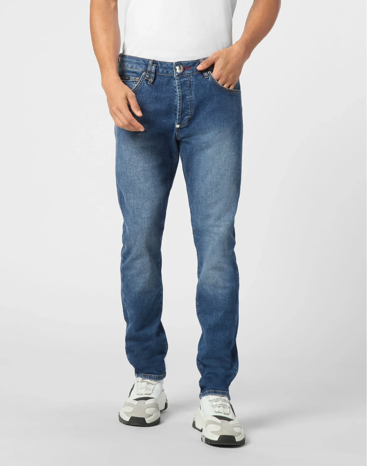 Denim Super Straight Cut Trousers Racing Club, цвет: Синий