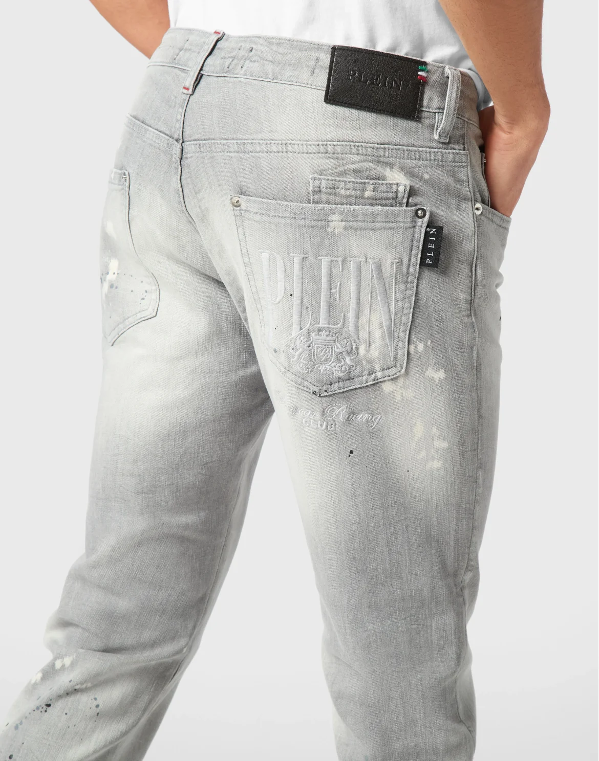 Denim Super Straight Cut Trousers Racing Club, цвет: Серый