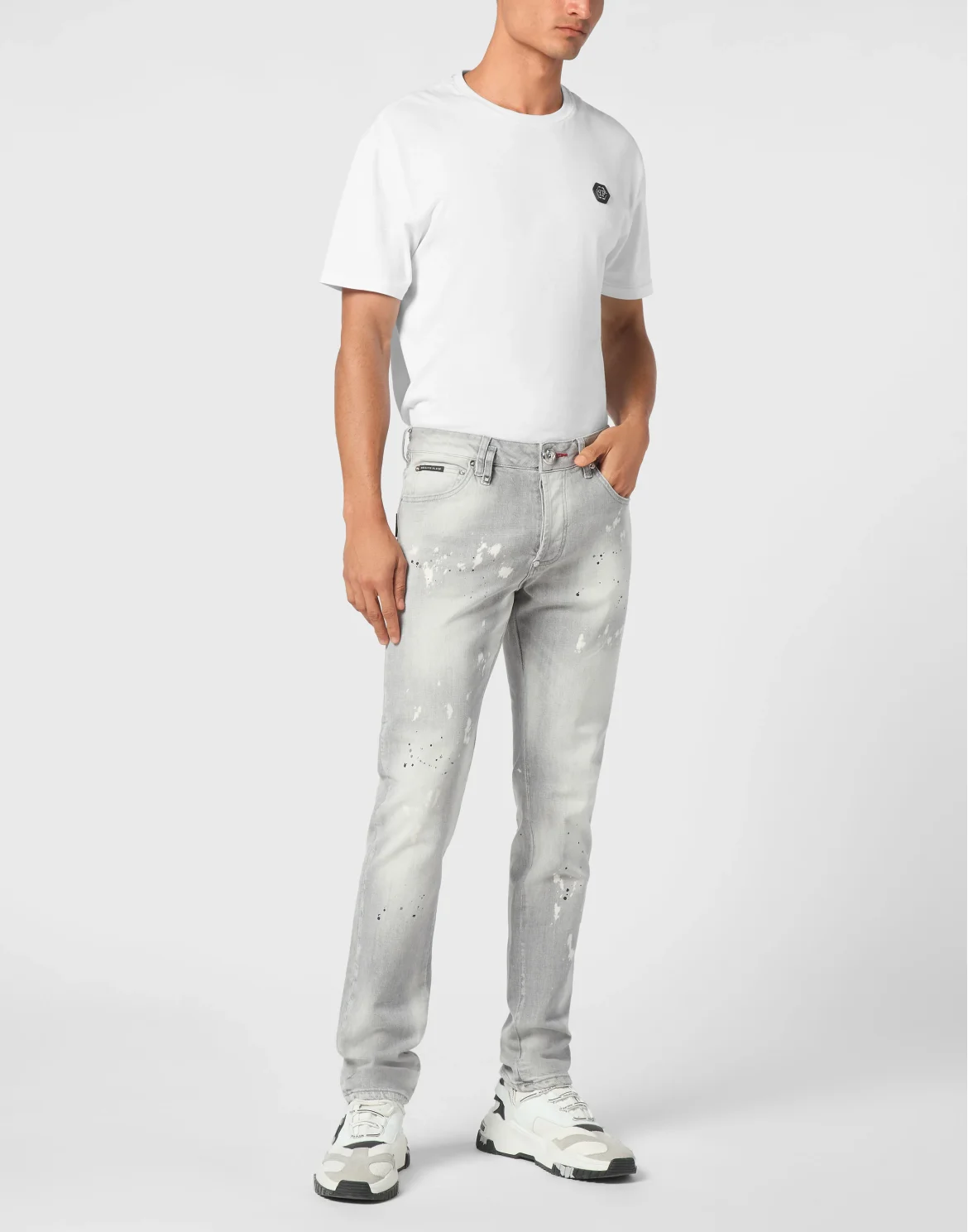 Denim Super Straight Cut Trousers Racing Club, цвет: Серый