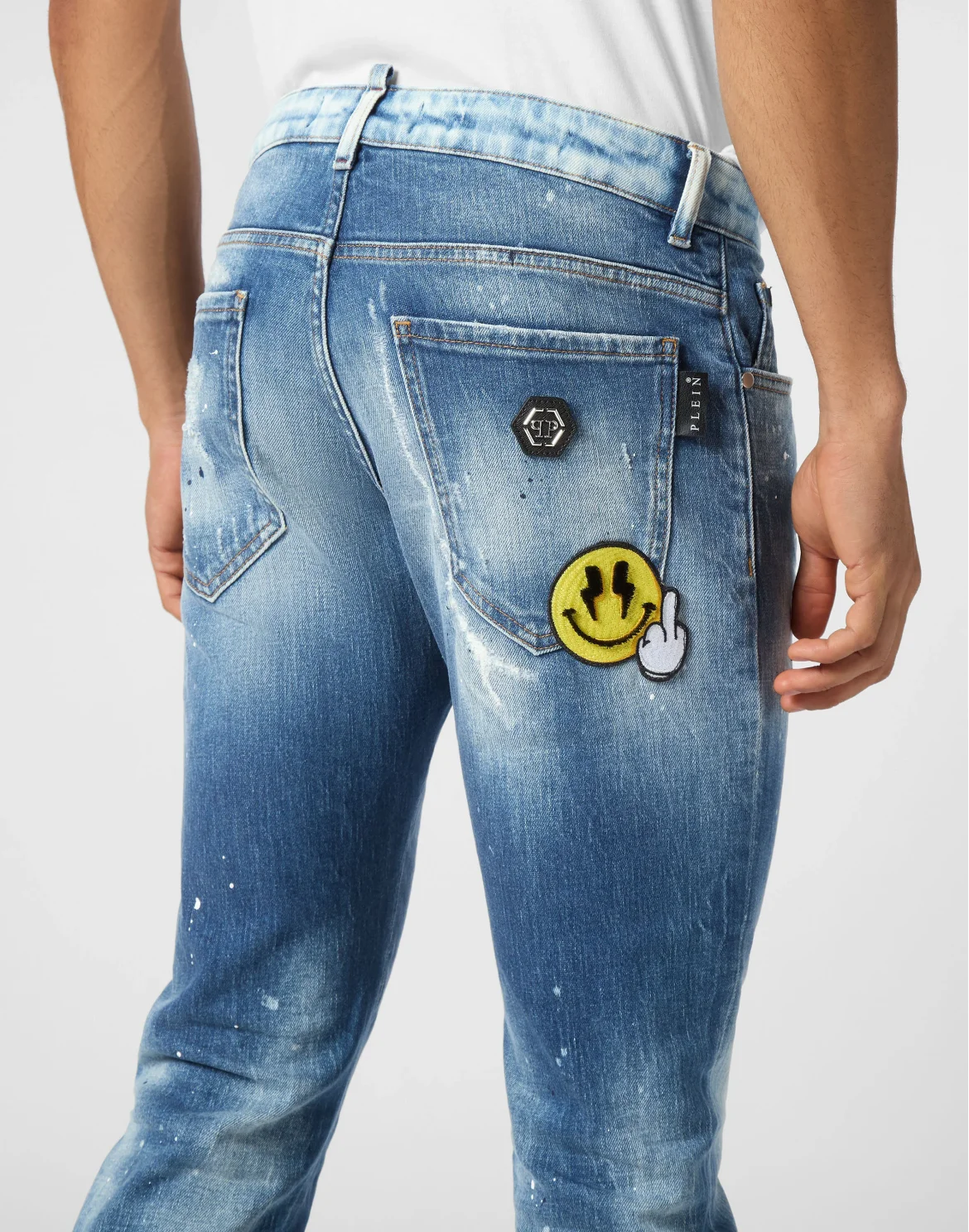 Denim Super Straight Cut Trousers Smile, цвет: Синий