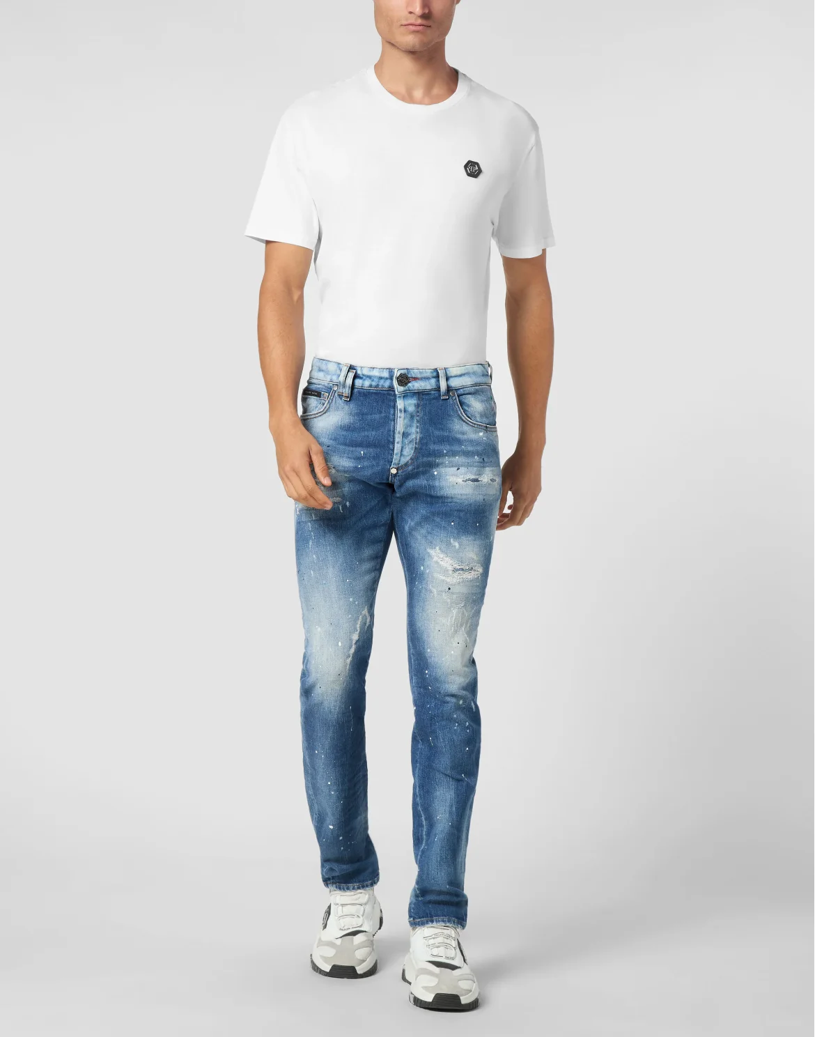 Denim Super Straight Cut Trousers Smile, цвет: Синий