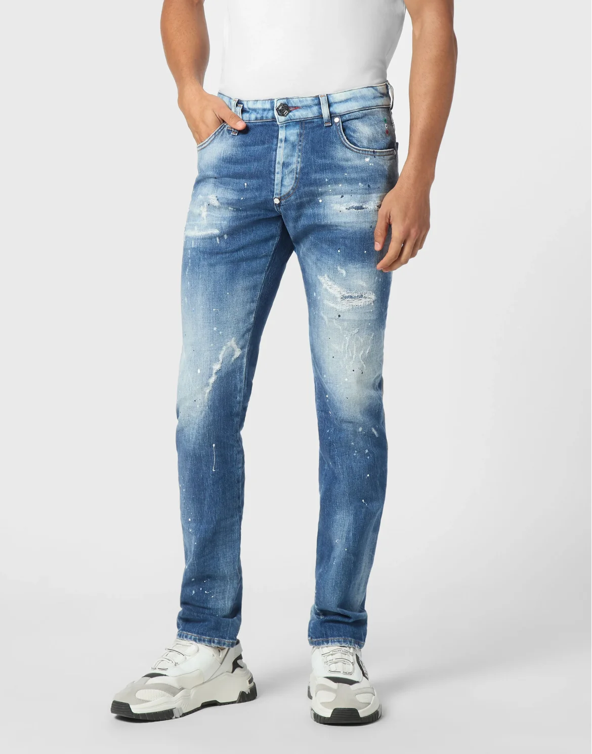Denim Super Straight Cut Trousers Smile, цвет: Синий