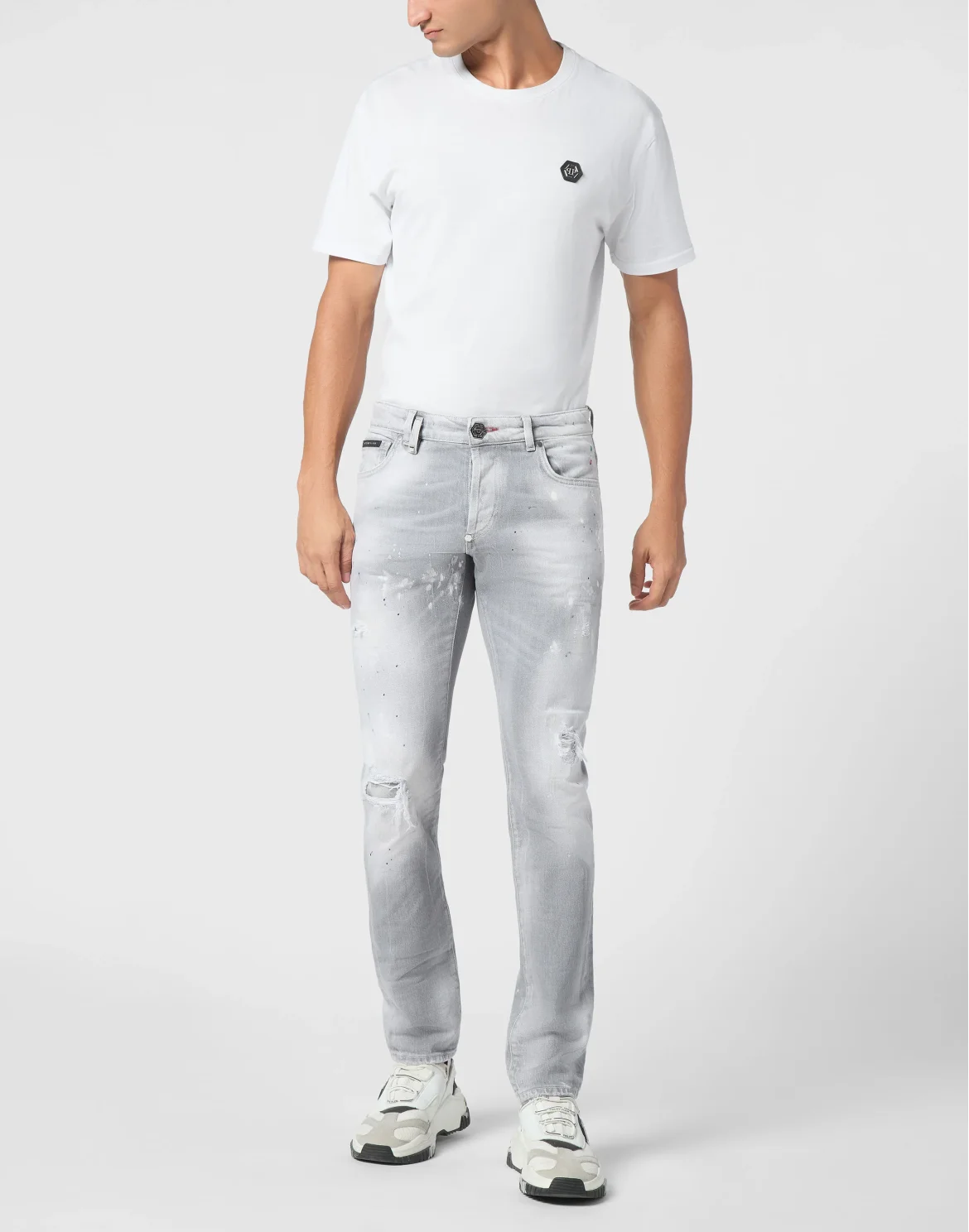 Denim Super Straight Cut Trousers Smile, цвет: Серый