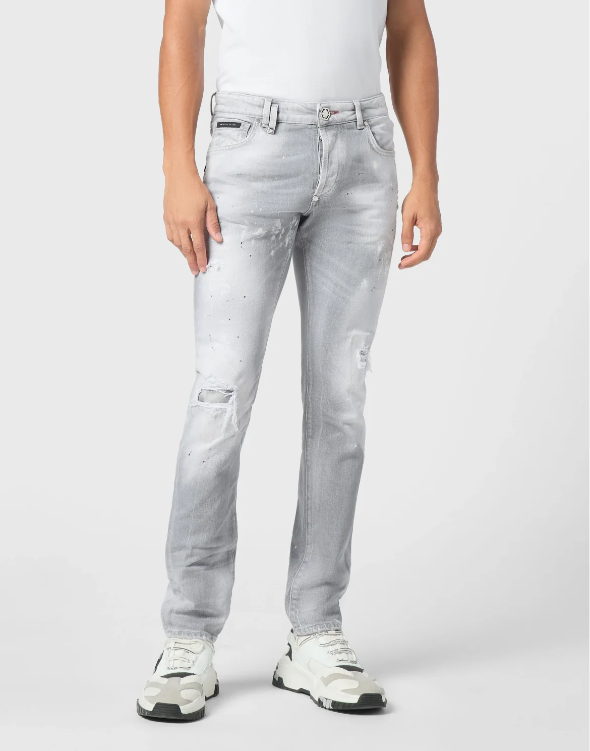 Denim Super Straight Cut Trousers Smile, цвет: Серый