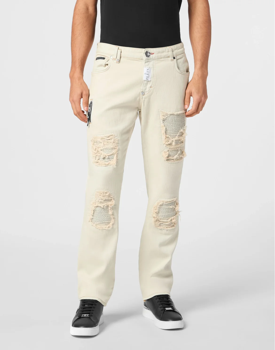 Denim Rock Star Fit Trousers, цвет: Бежевый