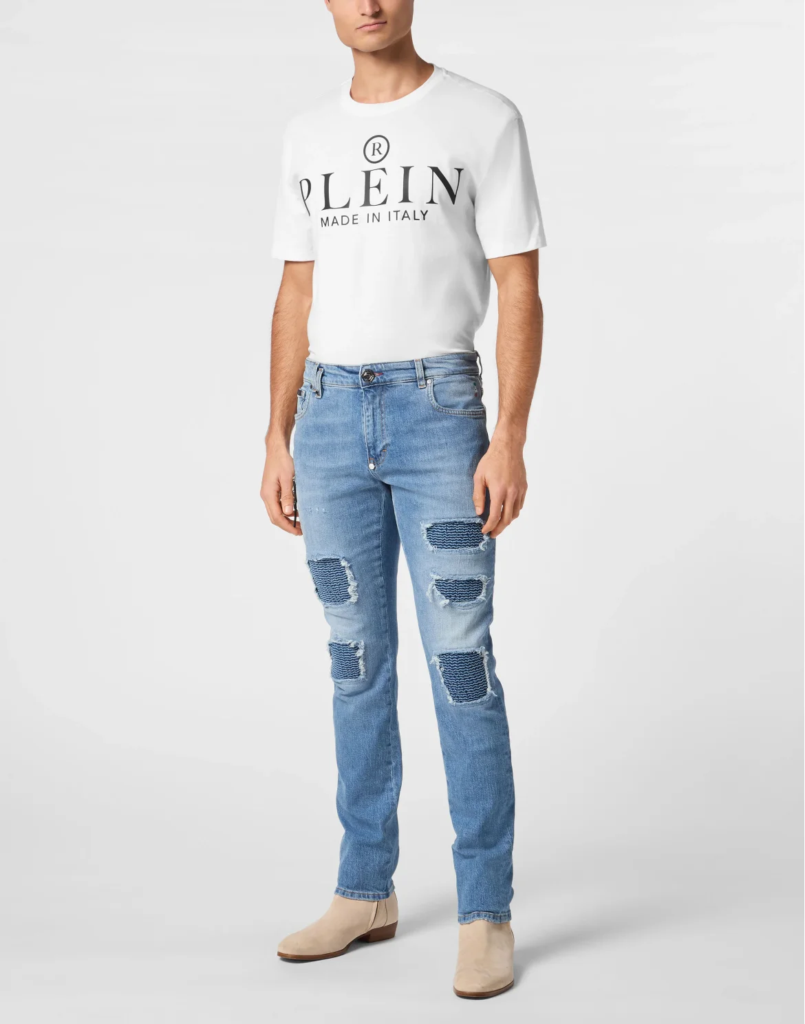 Denim Rock Star Fit Trousers Studs, цвет: Голубой