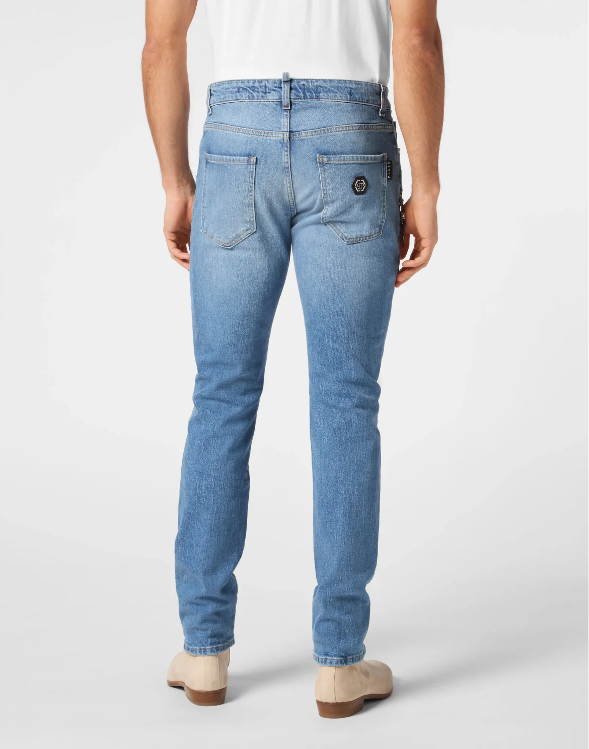 Denim Rock Star Fit Trousers Studs, цвет: Голубой
