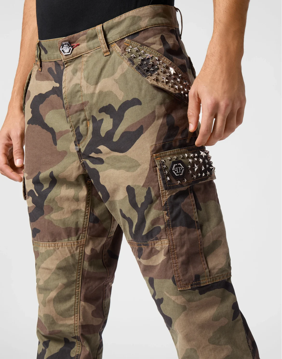 Denim Cargo Trousers Studs, цвет: Камуфляж