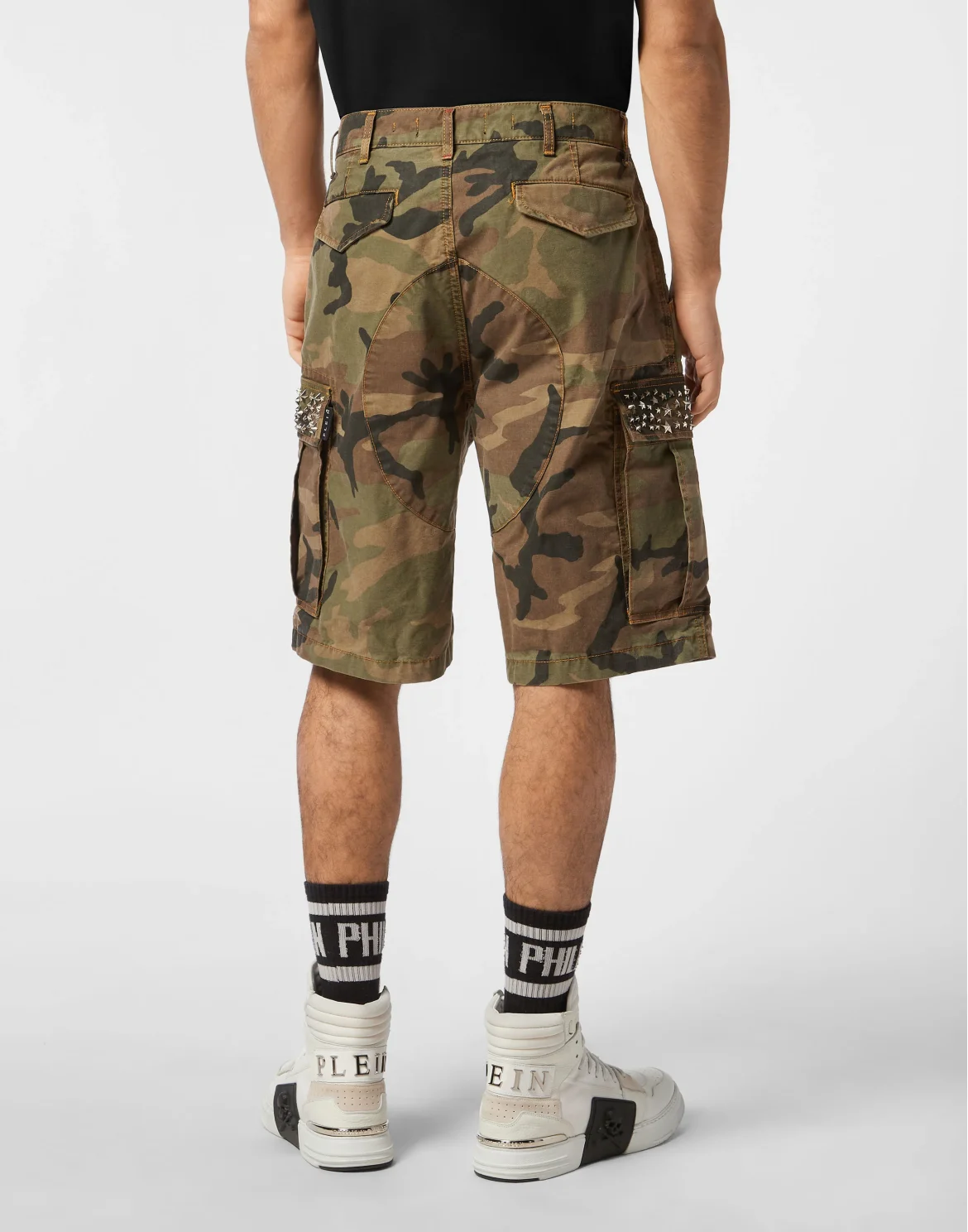 Denim Cargo Shorts Studs, цвет: Камуфляж