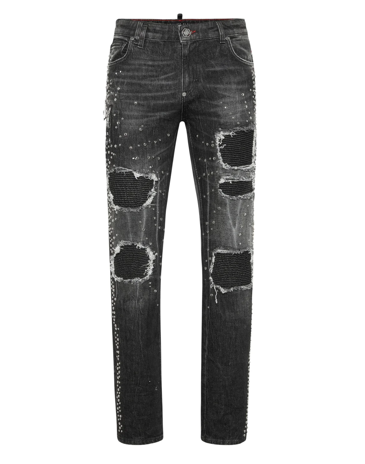 Denim Rock Star Fit Trousers Studs, цвет: Серый