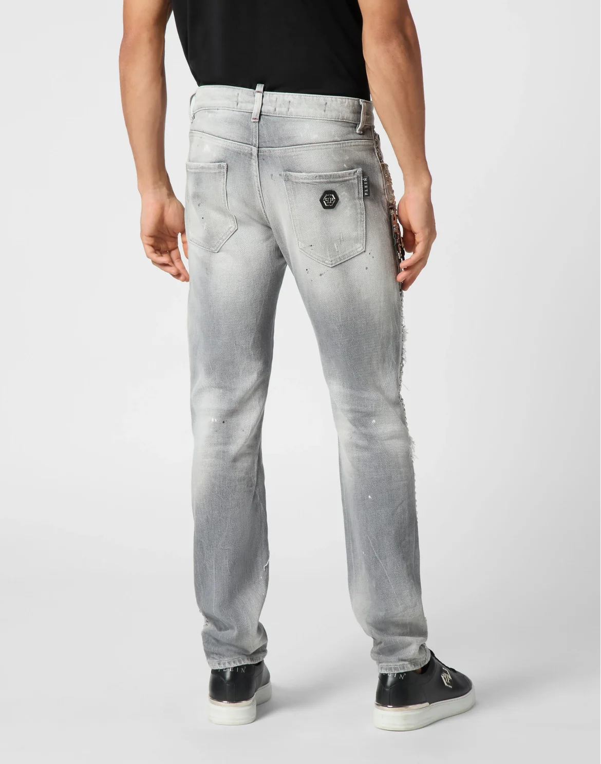 Denim Rock Star Fit Trousers Studs, цвет: Серый