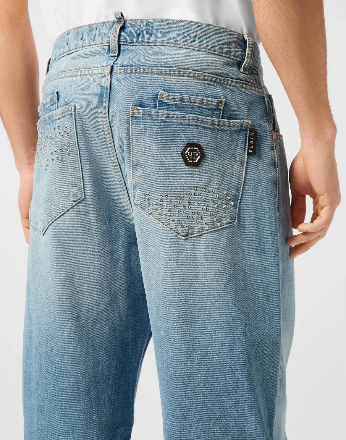 Denim Beach Boy Fit Trousers Studs, цвет: Голубой
