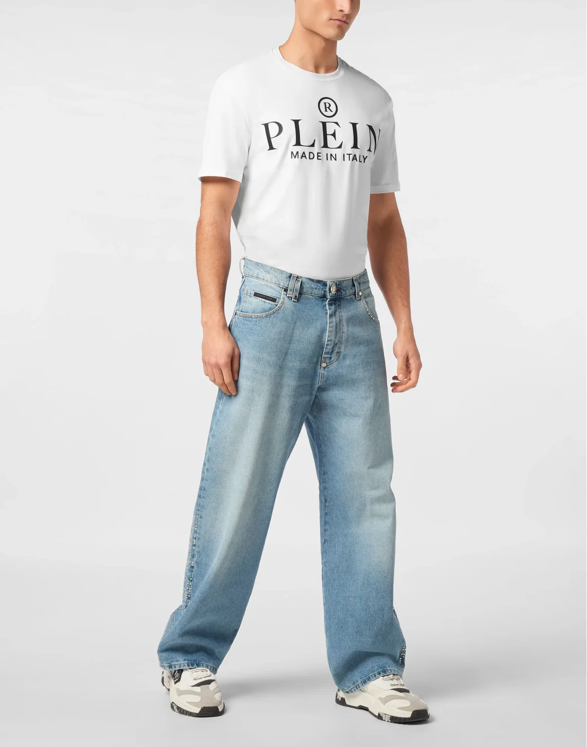 Denim Beach Boy Fit Trousers Studs, цвет: Голубой