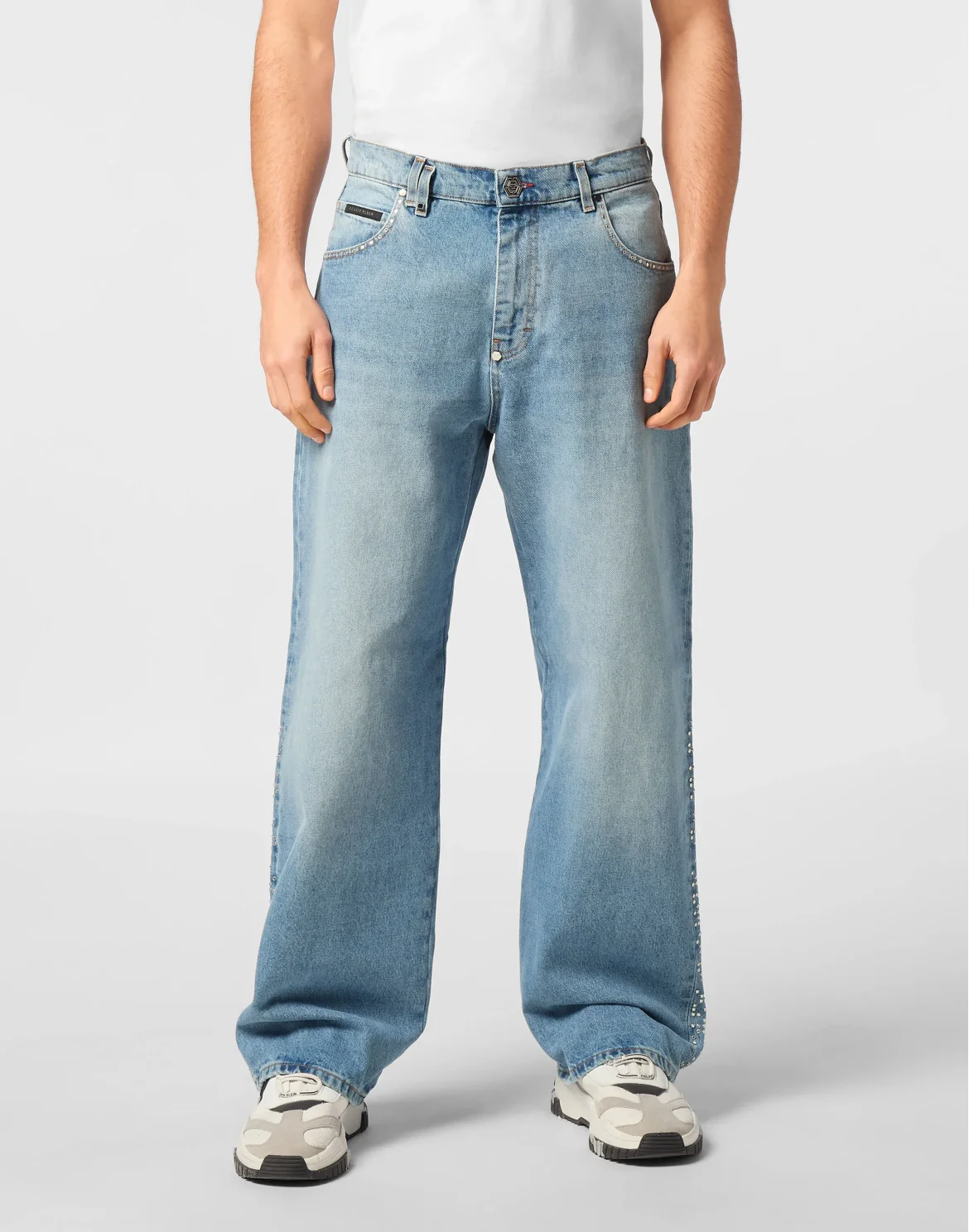 Denim Beach Boy Fit Trousers Studs, цвет: Голубой