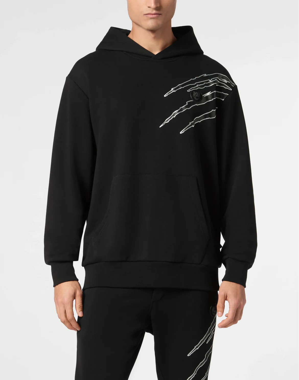 Cotton Hoodie Sweatshirt LS Lamina Scratch, цвет: Черный
