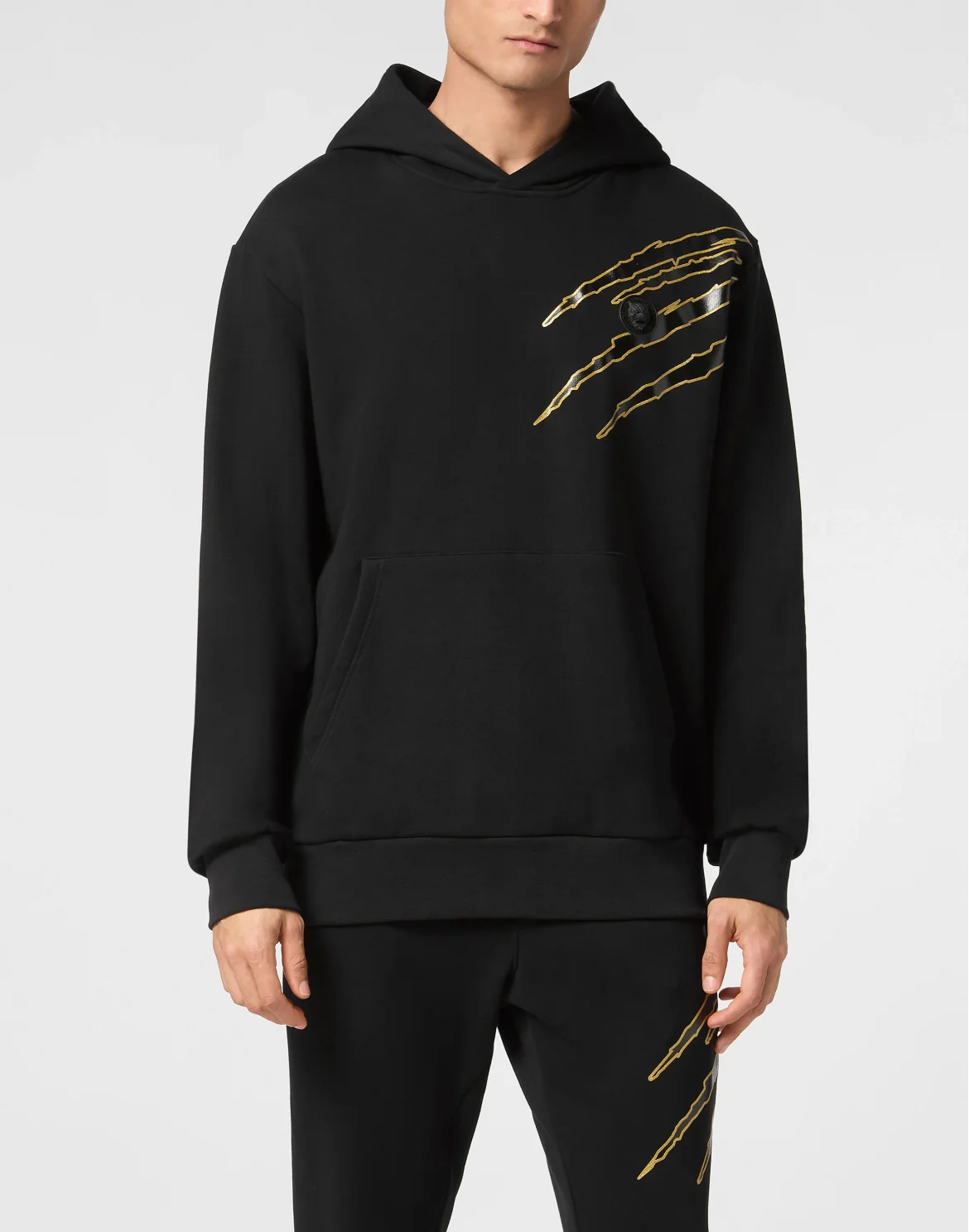 Cotton Hoodie Sweatshirt LS Lamina Scratch, цвет: Черный