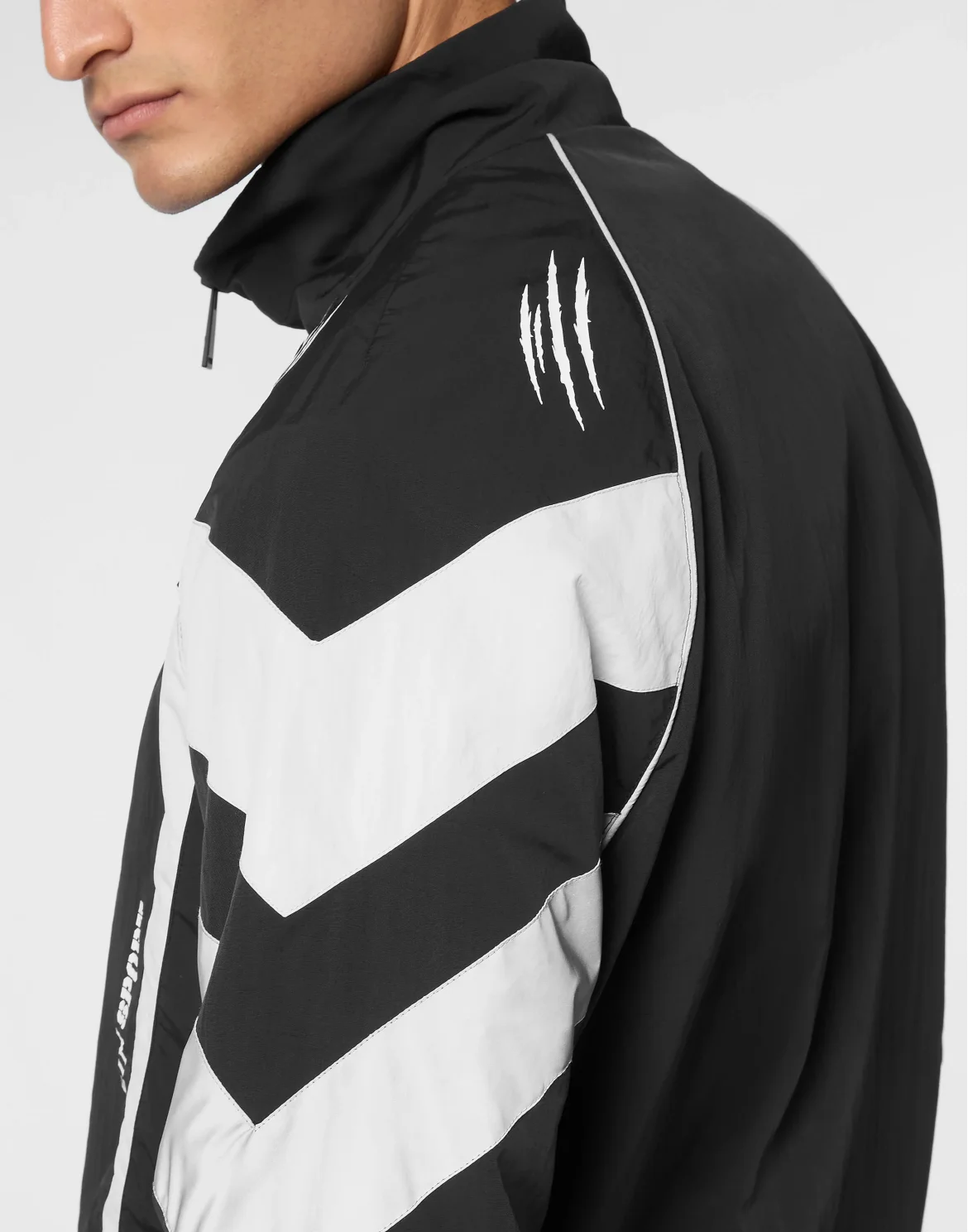 Nylon Jogging Bomber Jacket LS Scratch, цвет: Черный