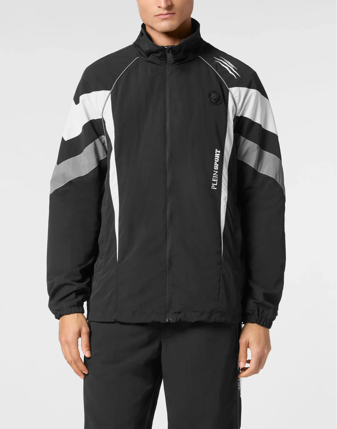 Nylon Jogging Bomber Jacket LS Scratch, цвет: Черный