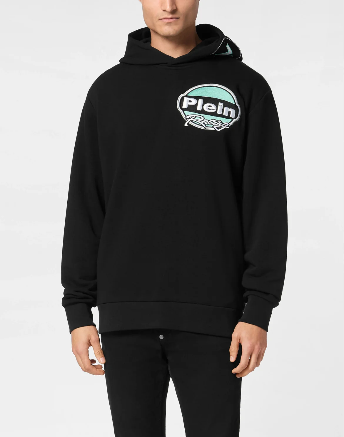 Hoodie Sweatshirt LS Strass Cars Racing, цвет: Черный
