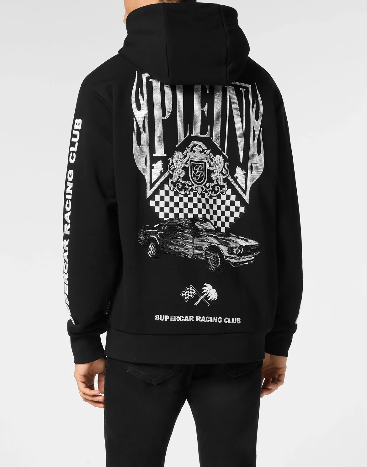 Hoodie Sweatshirt LS Strass Flame Racing, цвет: Черный