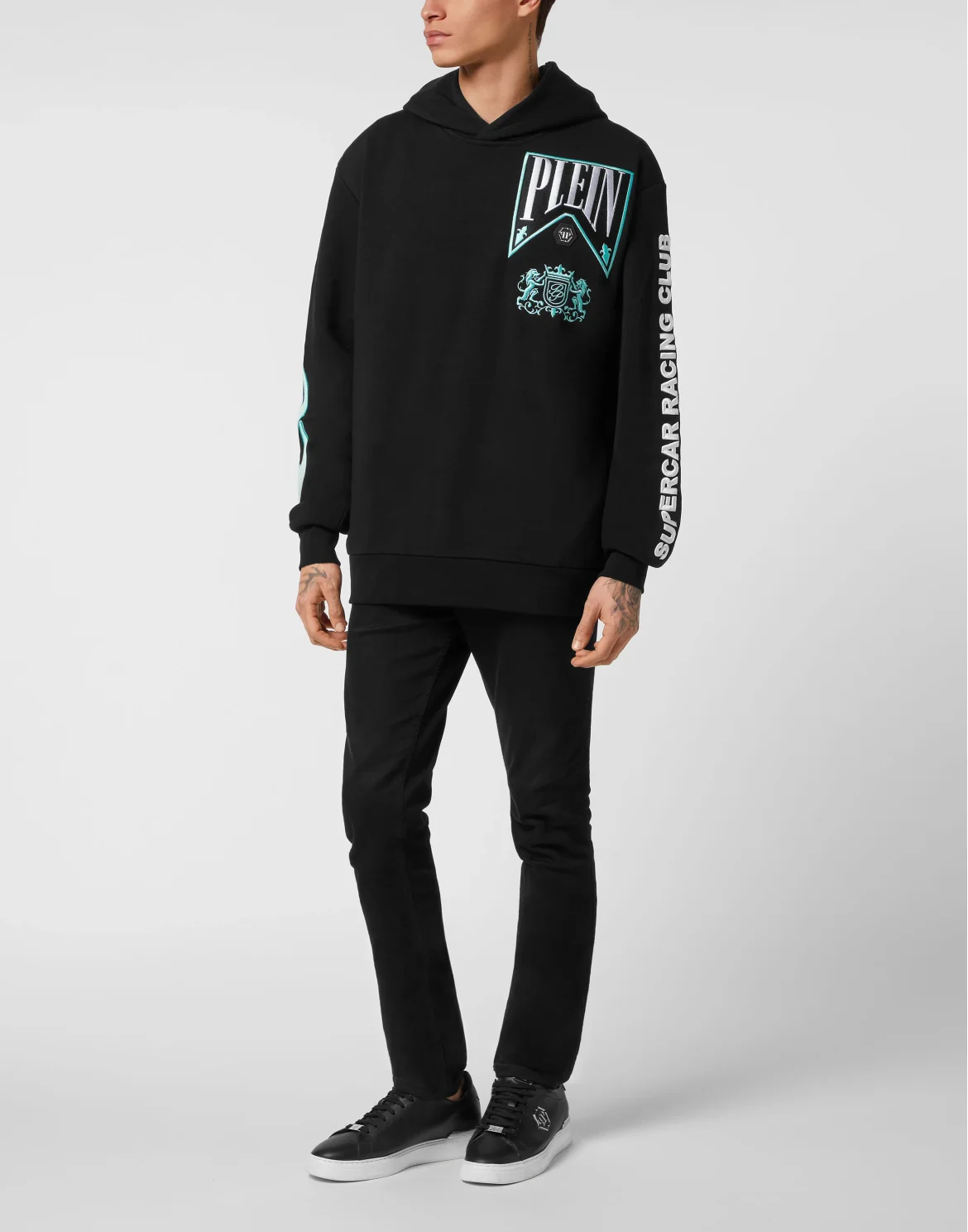 Hoodie Sweatshirt LS Strass Flame Racing, цвет: Черный