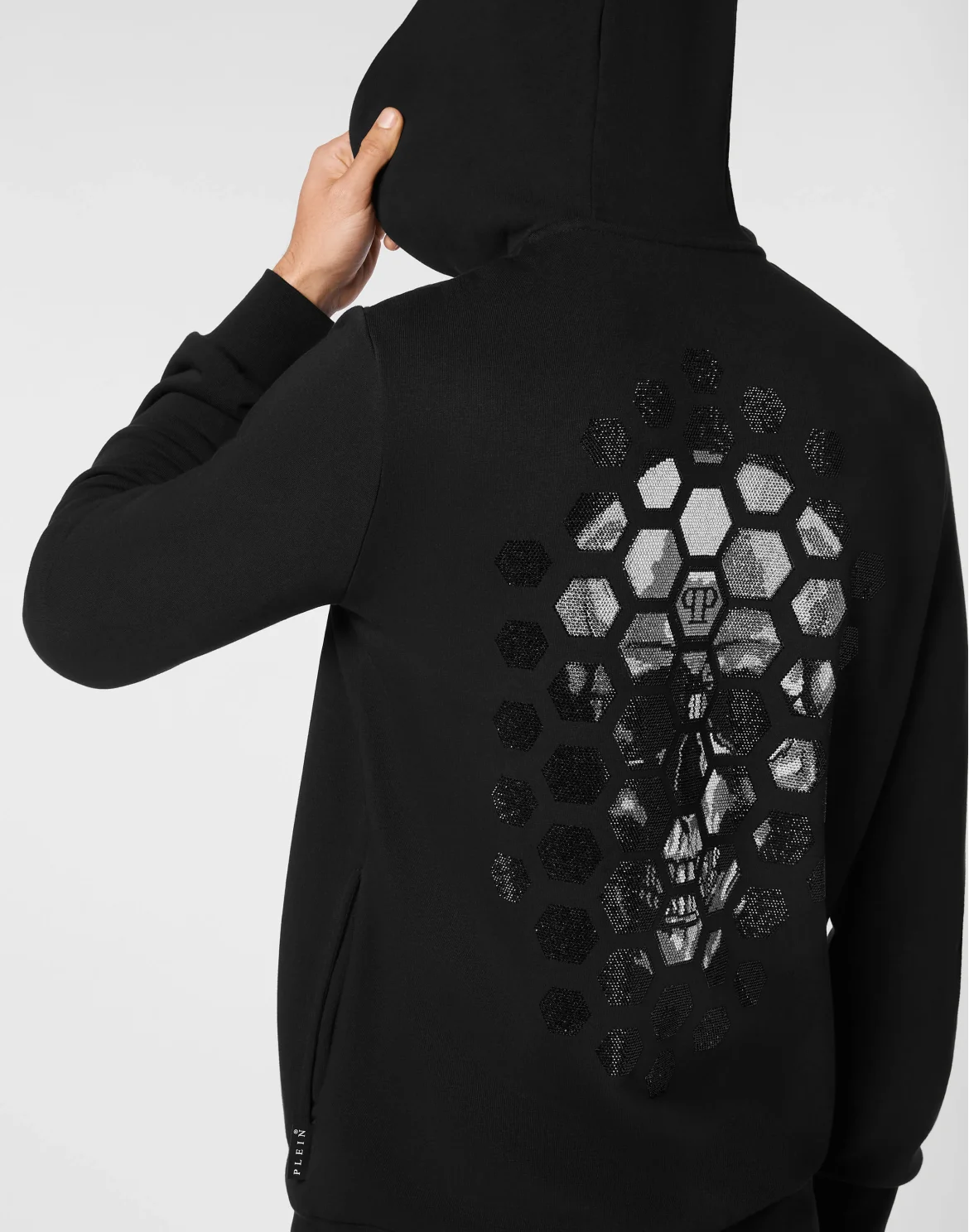 Hoodie Sweatjacket LS Strass Skull, цвет: Черный
