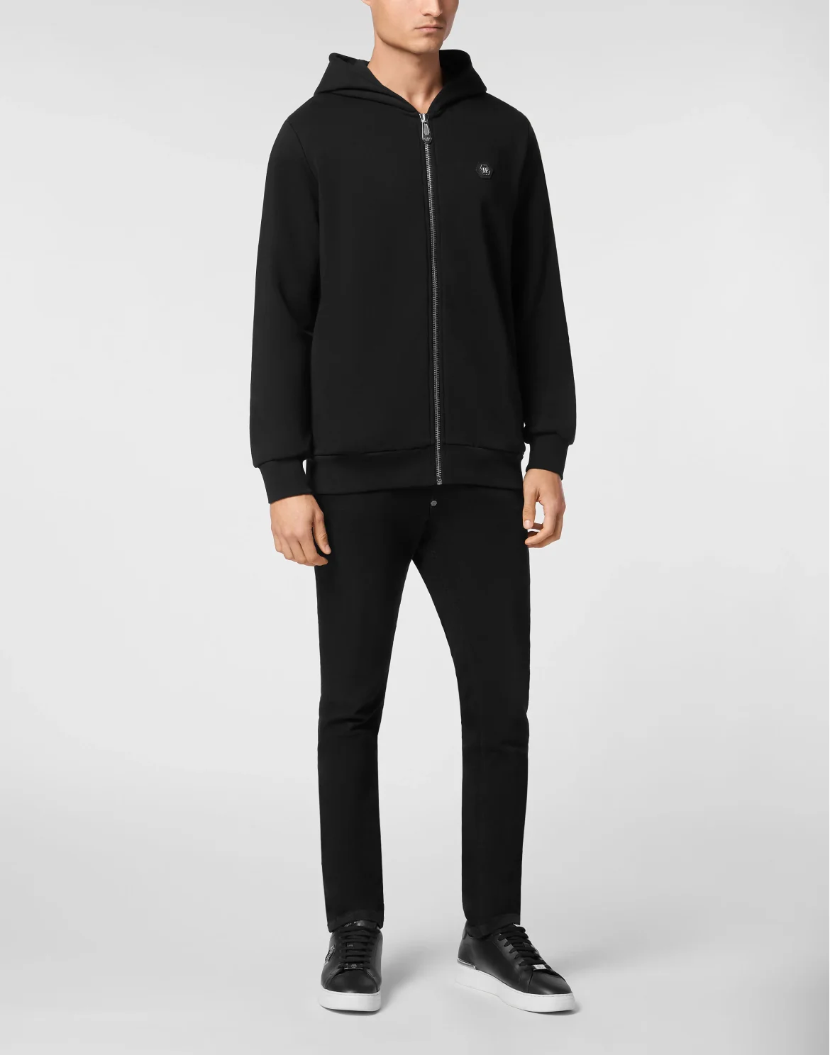Hoodie Sweatjacket LS Strass Skull, цвет: Черный