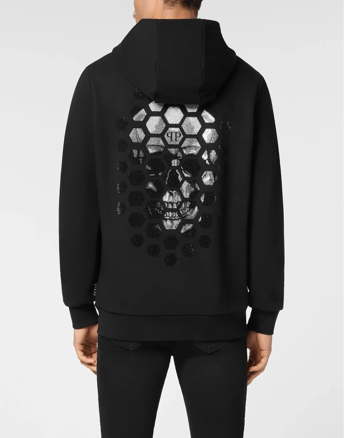 Hoodie Sweatjacket LS Strass Skull, цвет: Черный