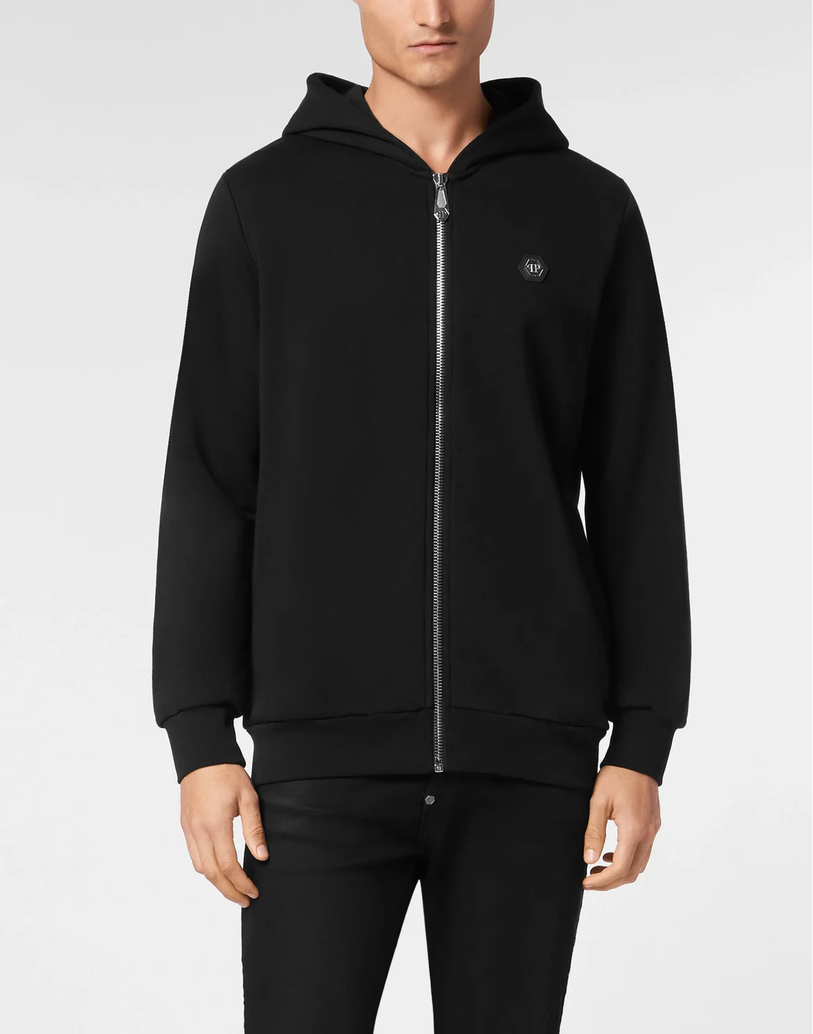 Hoodie Sweatjacket LS Strass Skull, цвет: Черный