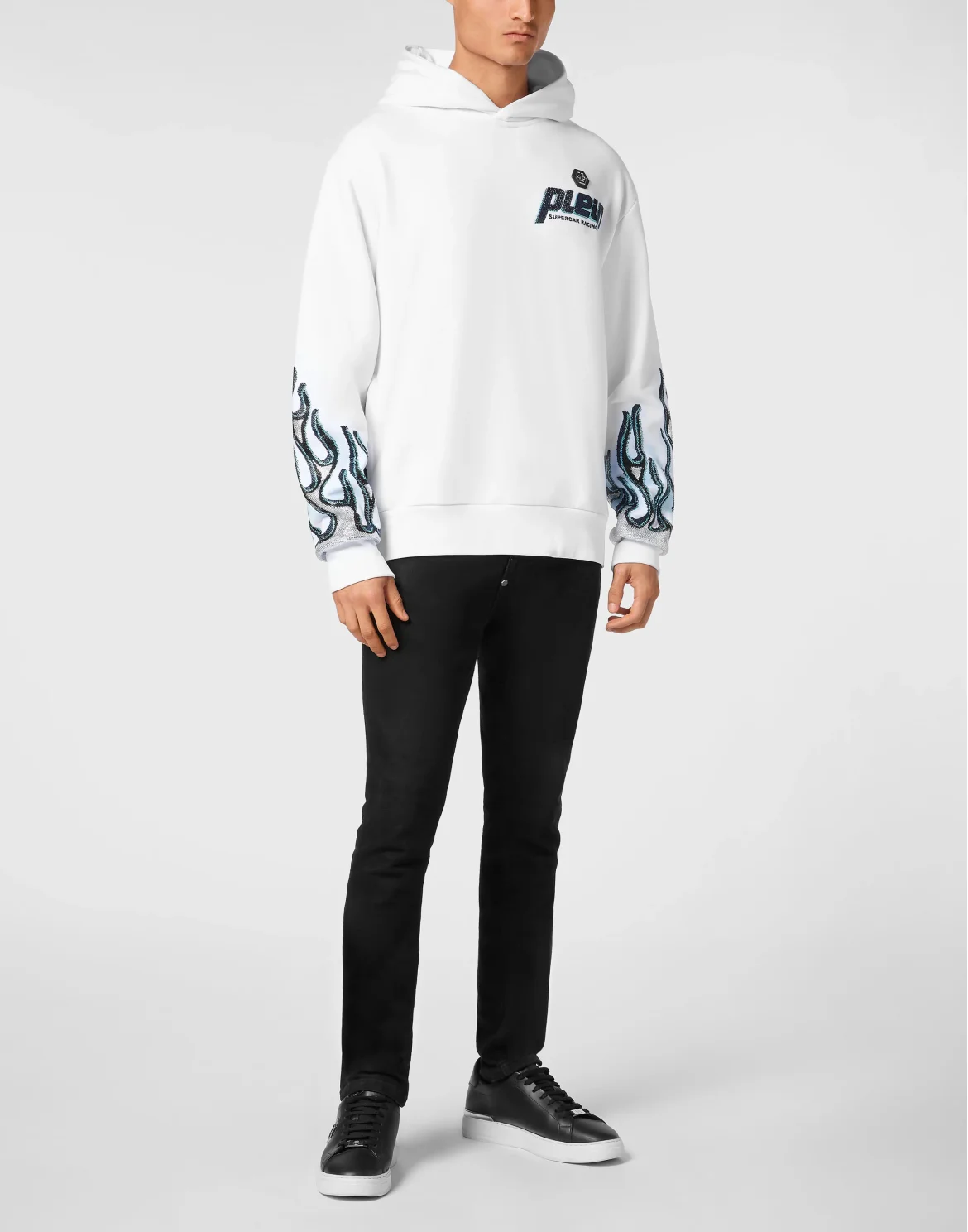 Hoodie Sweatshirt LS Flame Racing, цвет: Белый