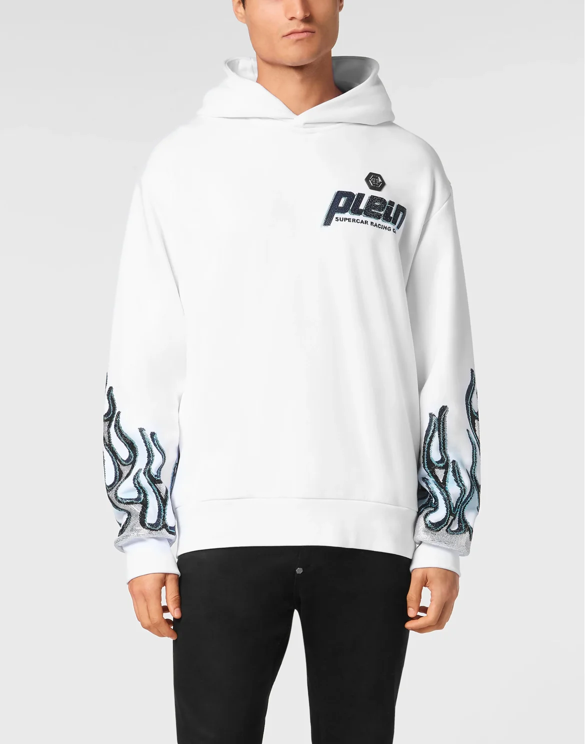 Hoodie Sweatshirt LS Flame Racing, цвет: Белый