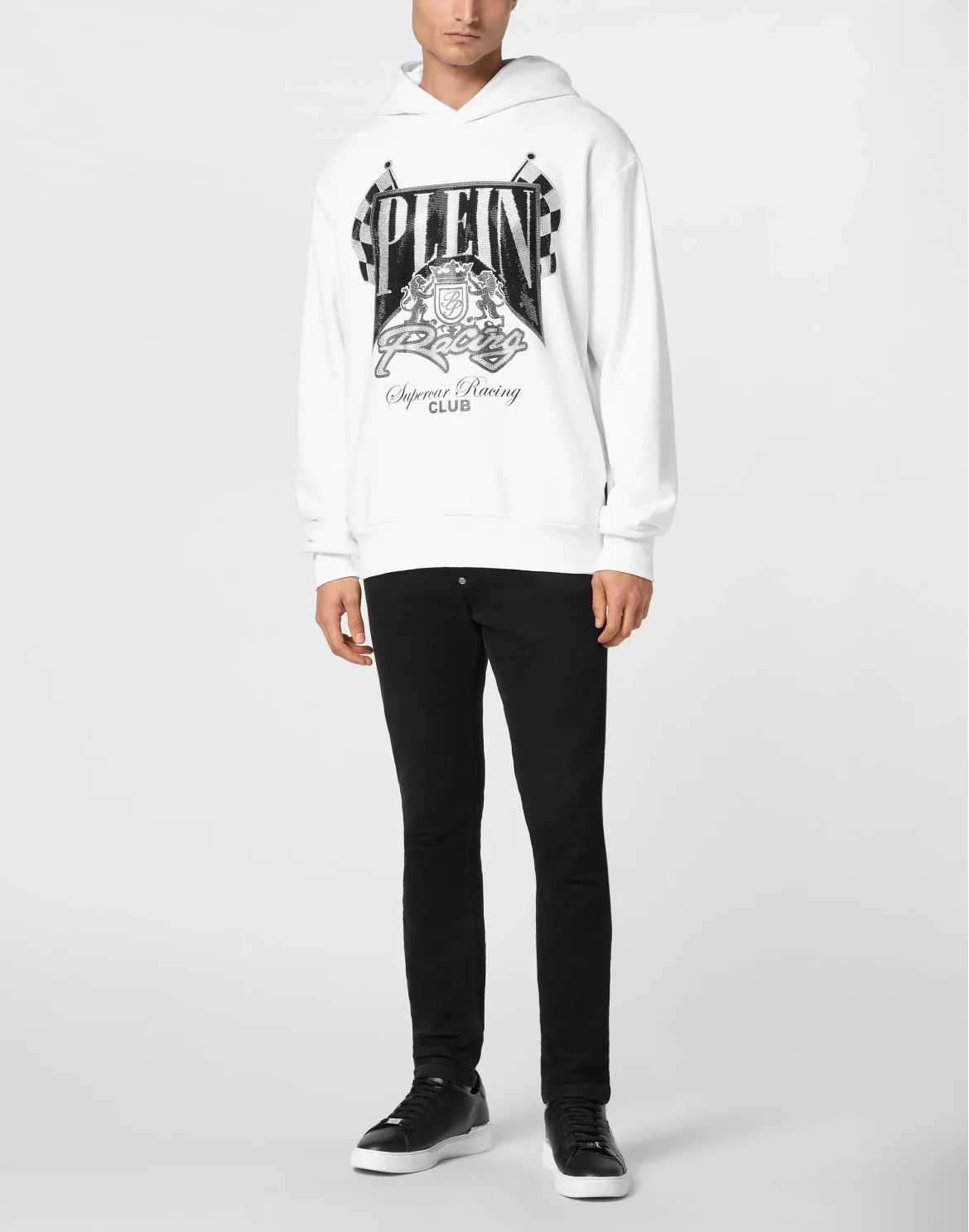 Hoodie Sweatshirt LS Strass Racing Club, цвет: Белый