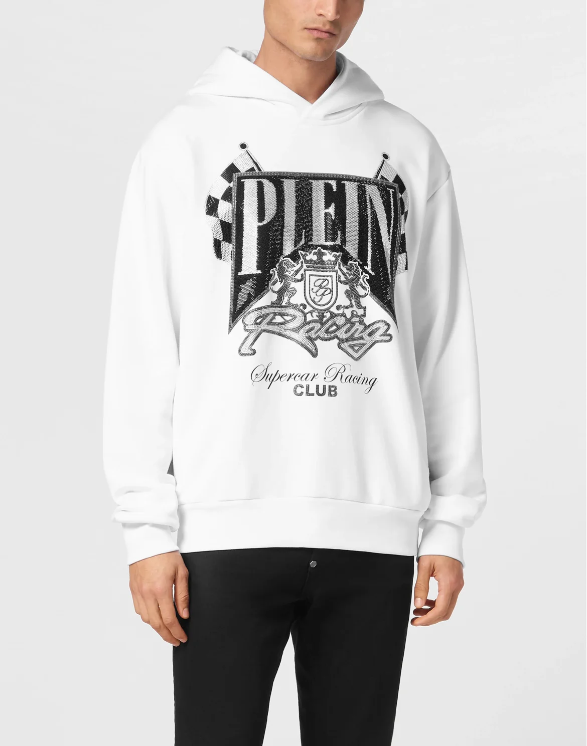 Hoodie Sweatshirt LS Strass Racing Club, цвет: Белый
