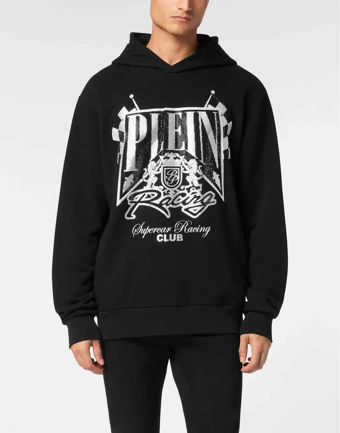 Hoodie Sweatshirt LS Strass Racing Club, цвет: Черный