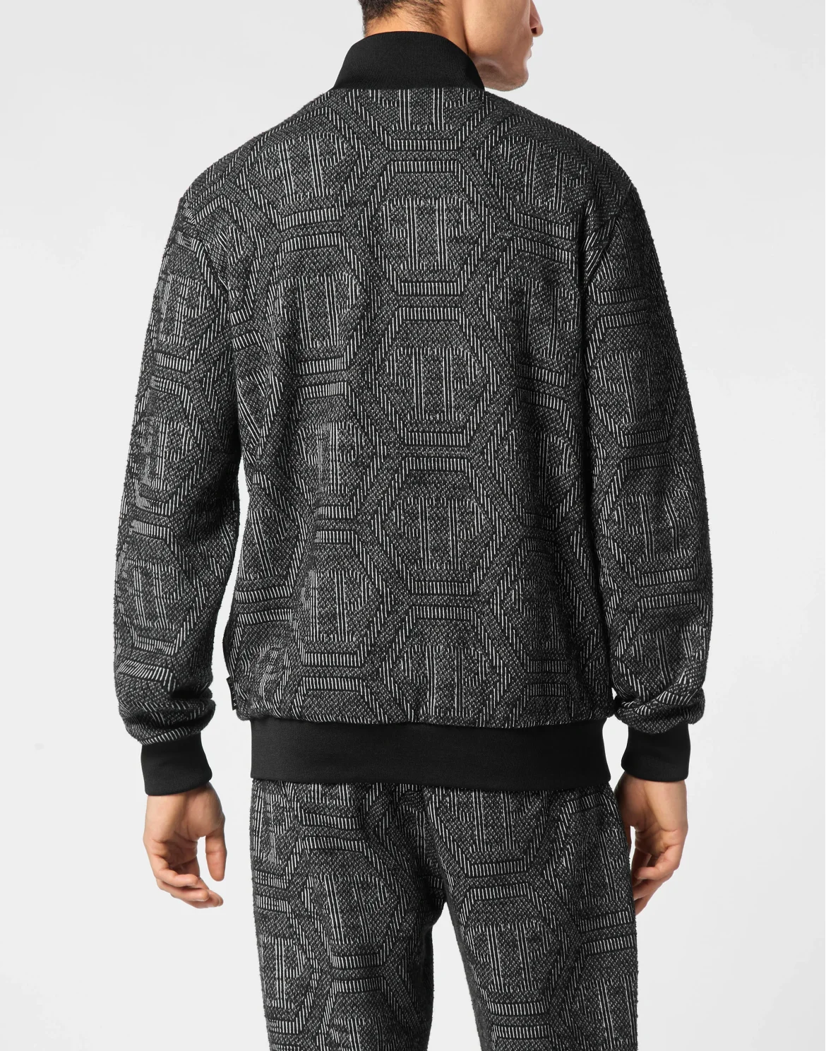 Jacquard Jogging Jacket LS Monogram, цвет: Черный