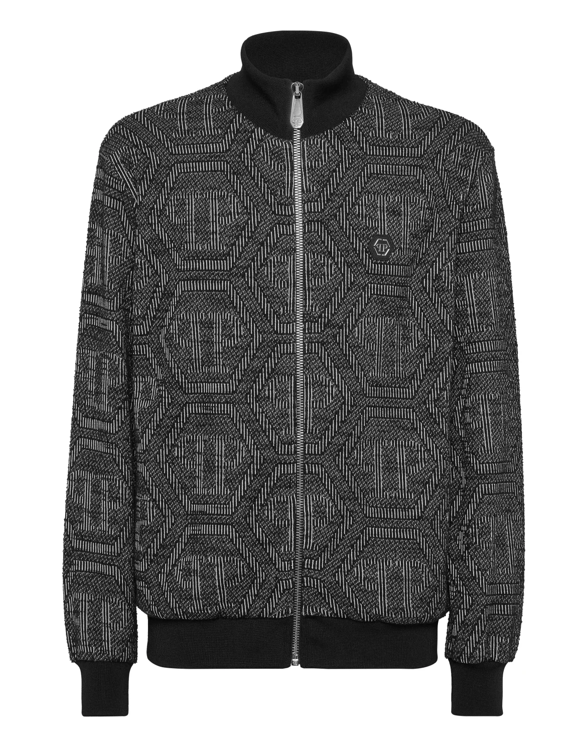 Jacquard Jogging Jacket LS Monogram, цвет: Черный